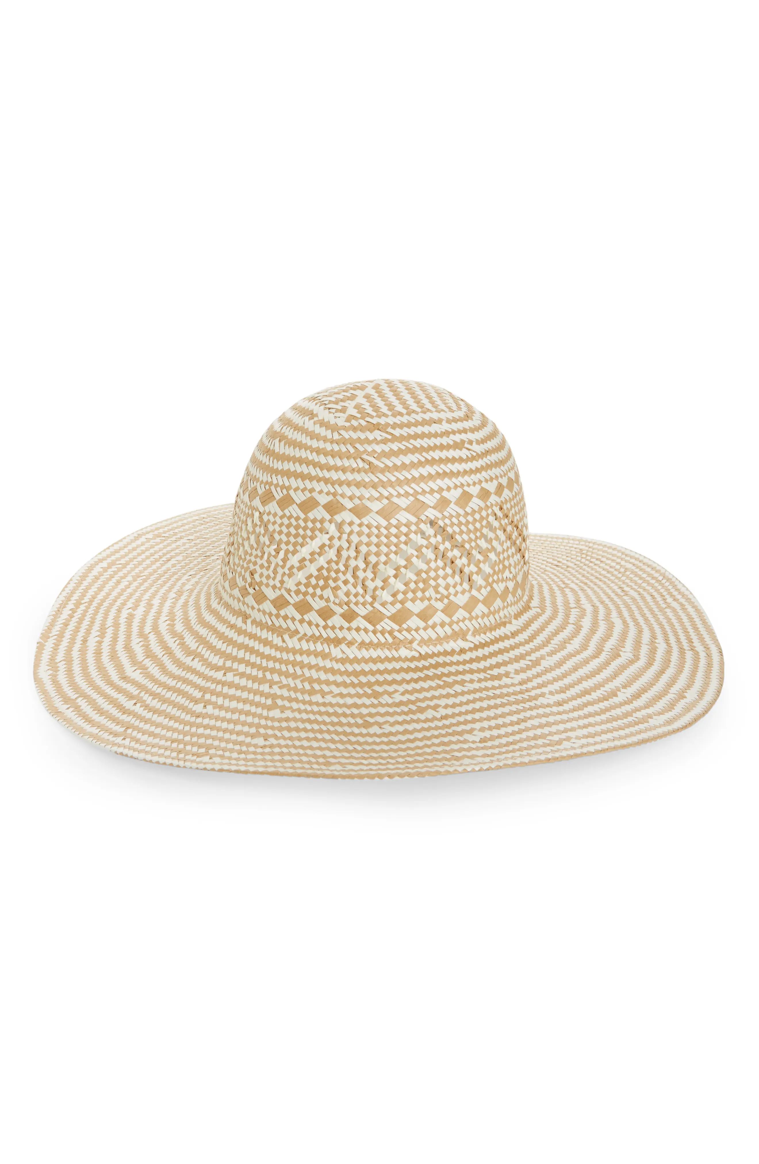 Two-Tone Floppy Straw Hat | Nordstrom