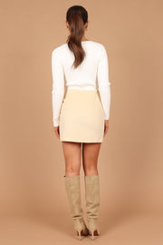 Genevieve Cord Mini Skirt - Beige | Petal & Pup (US)