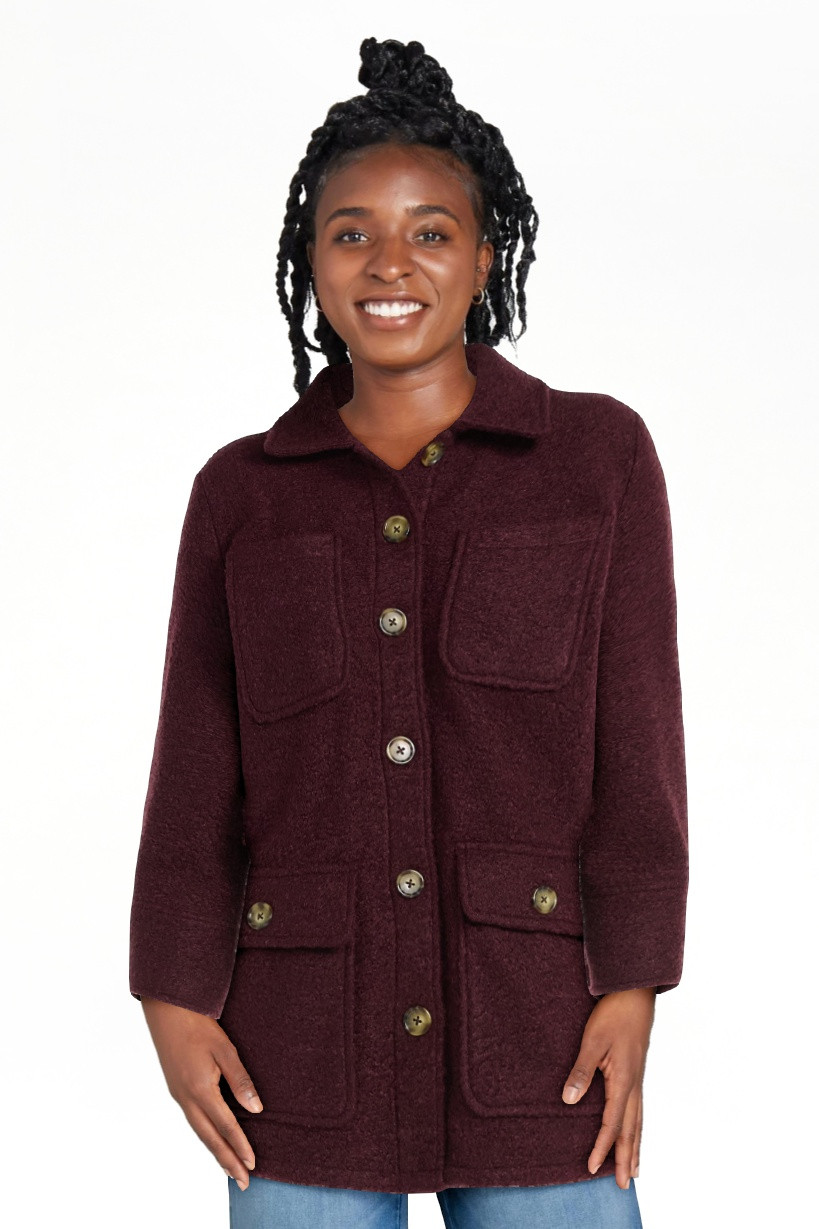 Time and Tru Women's Boucle Utility Shacket, Midweight, Sizes XS-XXXL | Walmart (US)