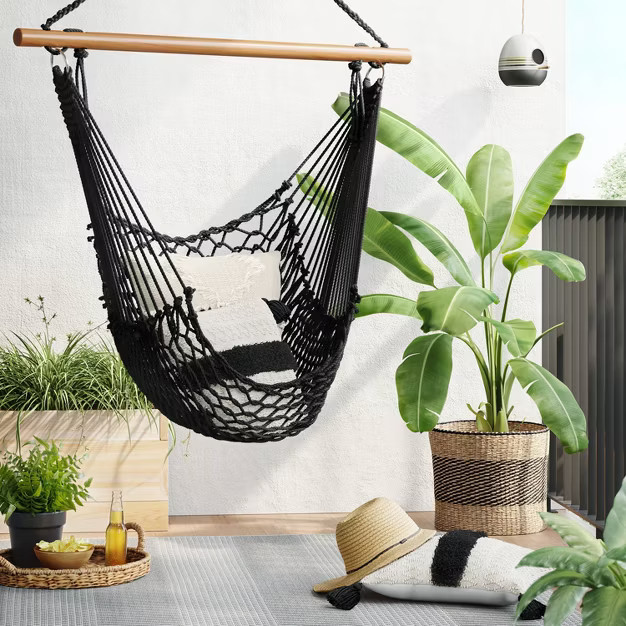 Rope Chair Swing with Spreader Bar - Black - Threshold™ | Target