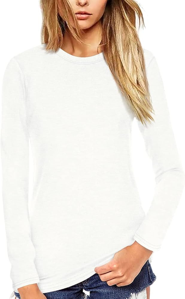 Beluring Women T Shirt Long Sleeve Crew Neck Shirts Fall Tee Tops Blouse | Amazon (US)