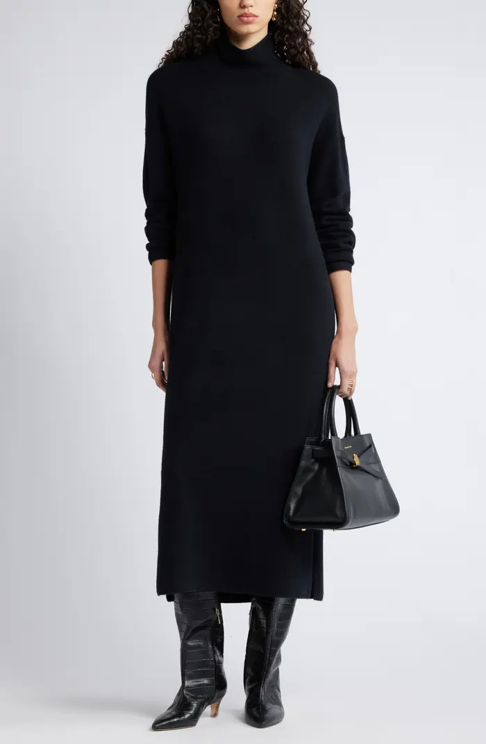Nordstrom Mock Neck Long Sleeve Wool & Cashmere Sweater Dress | Nordstrom | Nordstrom