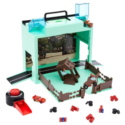 Disney Cars Disney Pixar Car Play Set - Toolbox Case with Lightning McQueen & Tow Mater Die Cast Cars, Launcher, Junkyard Shack and Accessories - Inspired by Disney Pixar Cars Films & Cars Land | Amazon (US)