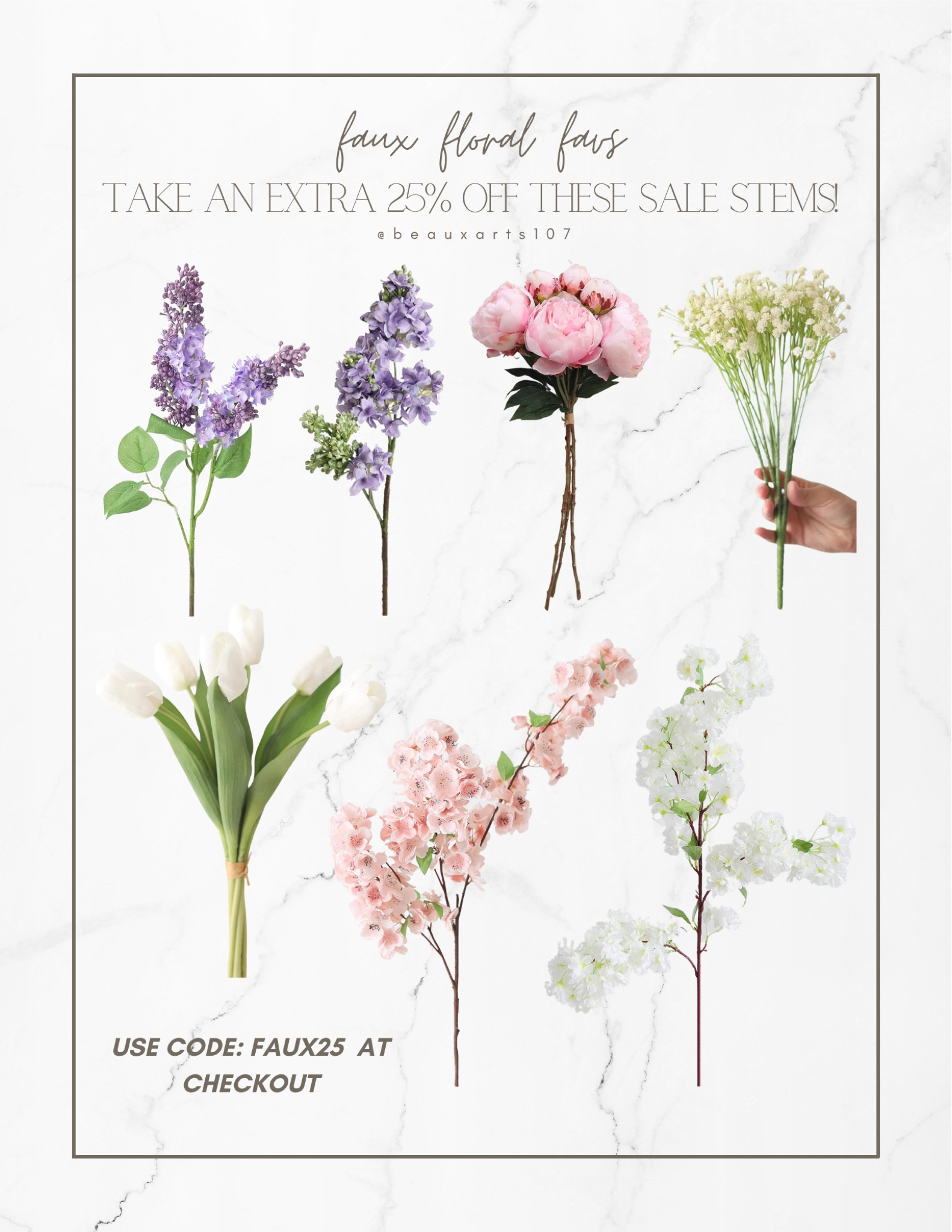 Take an extra 25% off these faux sale stems with code: FAUX25 

#fauxflorals 

#LTKSale #LTKsalealert #LTKstyletip #LTKSale #LTKFind #LTKunder50