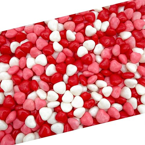 Strawberry Hearts Candy | 12 Oz Bag | White, Pink & Red Valentines Candy Hearts for Dessert Topping, Buffets & Gifting | Old Fashioned Valentine's Day Treat | Amazon (US)