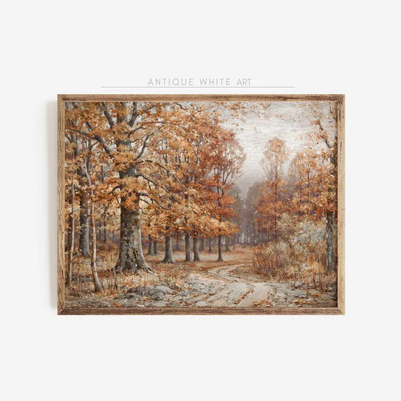 Mailed Autumn Canvas Print, Fall Landscape Wall Decor, Vintage Landscape Print, Framed Print, Rol... | Etsy (US)