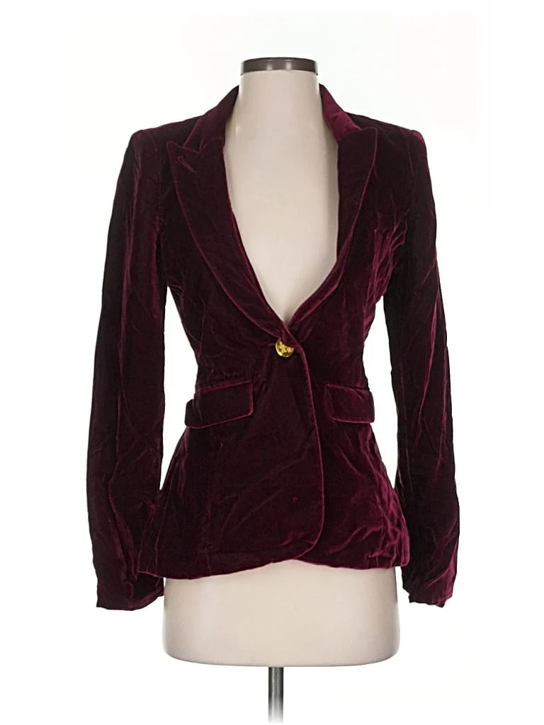 Smythe Burgundy Blazer Size 2 - 20% off | ThredUp (US)