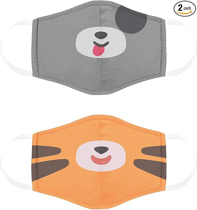 Cubcoats Kids Face Masks, Pimm The Puppy & Tomo The Tiger, Comfortable Protective Masks, Reusable... | Amazon (US)