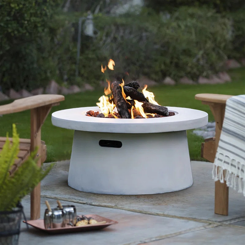 Yatra 14'' H x 29.5'' W Concrete Propane Outdoor Fire Pit | Wayfair North America