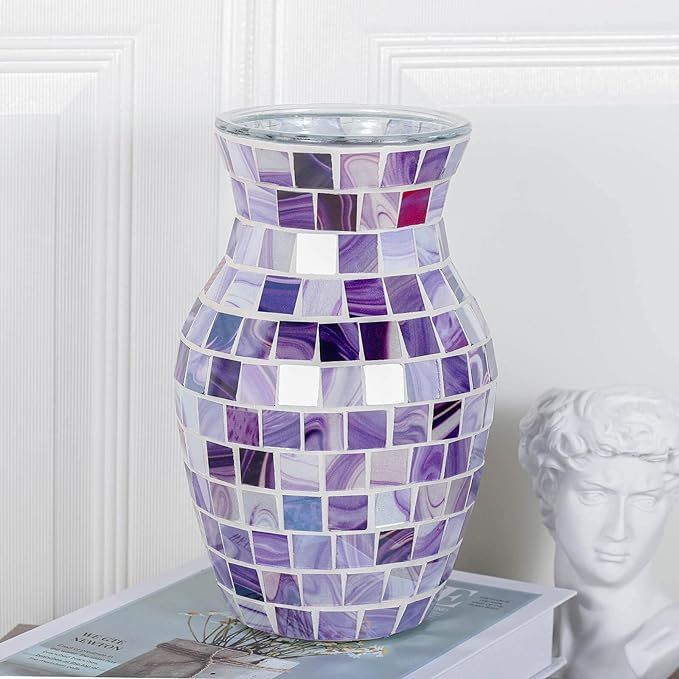 Purple Flower Vase for Decor, Lavender Vases for Flowers, Gorgeous Decorative Vases for Plant Ind... | Amazon (US)
