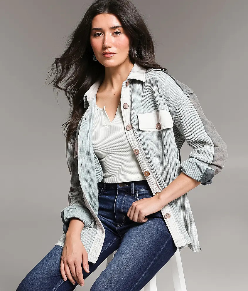 Washed Waffle Knit Shirt | Buckle