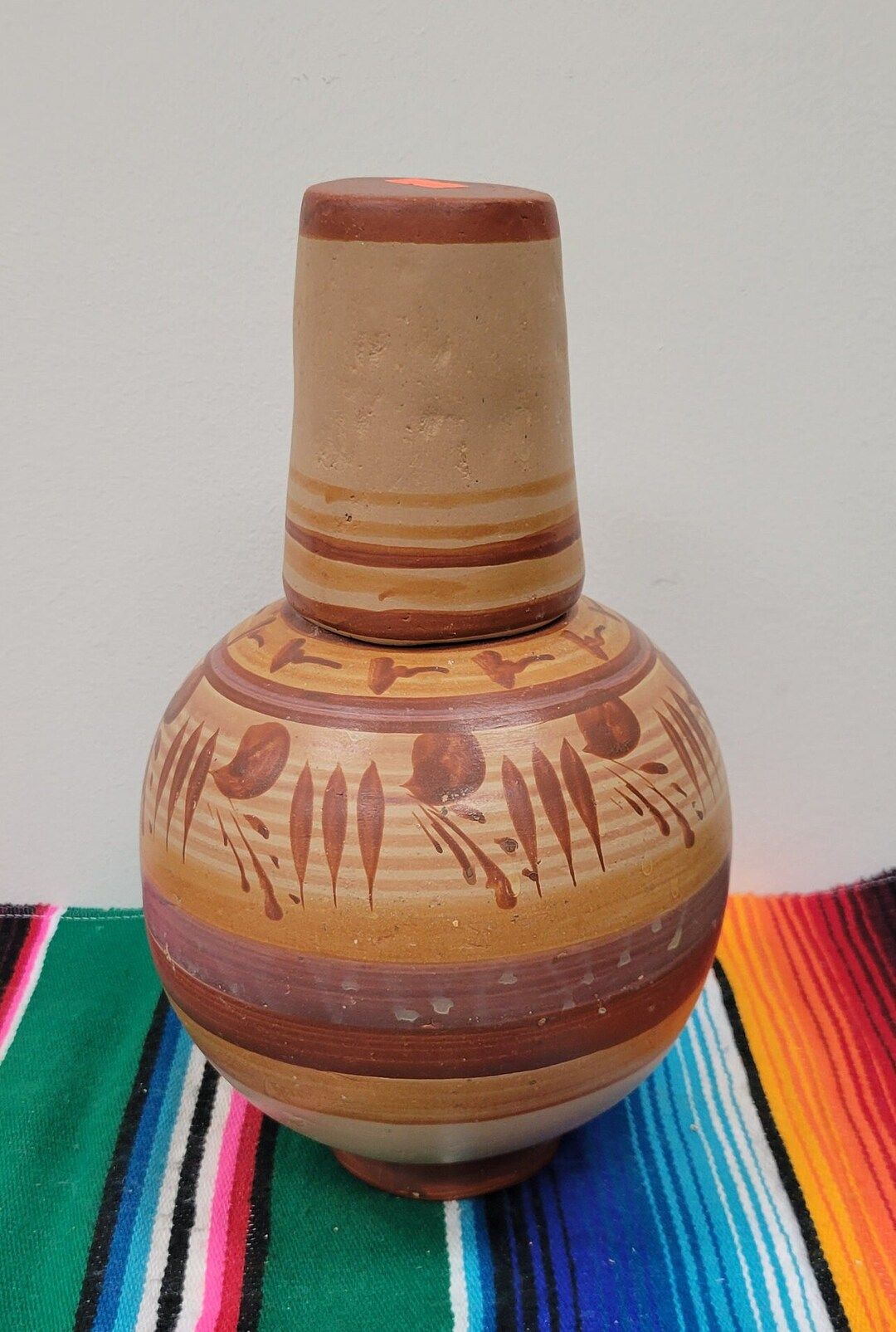 Jarron de Barro con Vaso | Clay Water Jug with Cup | Mexican Pottery | Etsy (US)