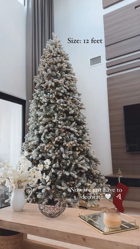 12 feet Flocked Christmas tree 
Gorgeous and elegant 🎄
Amazing quality and it looks so real 


#LTKhome #LTKHoliday #LTKHolidaySale