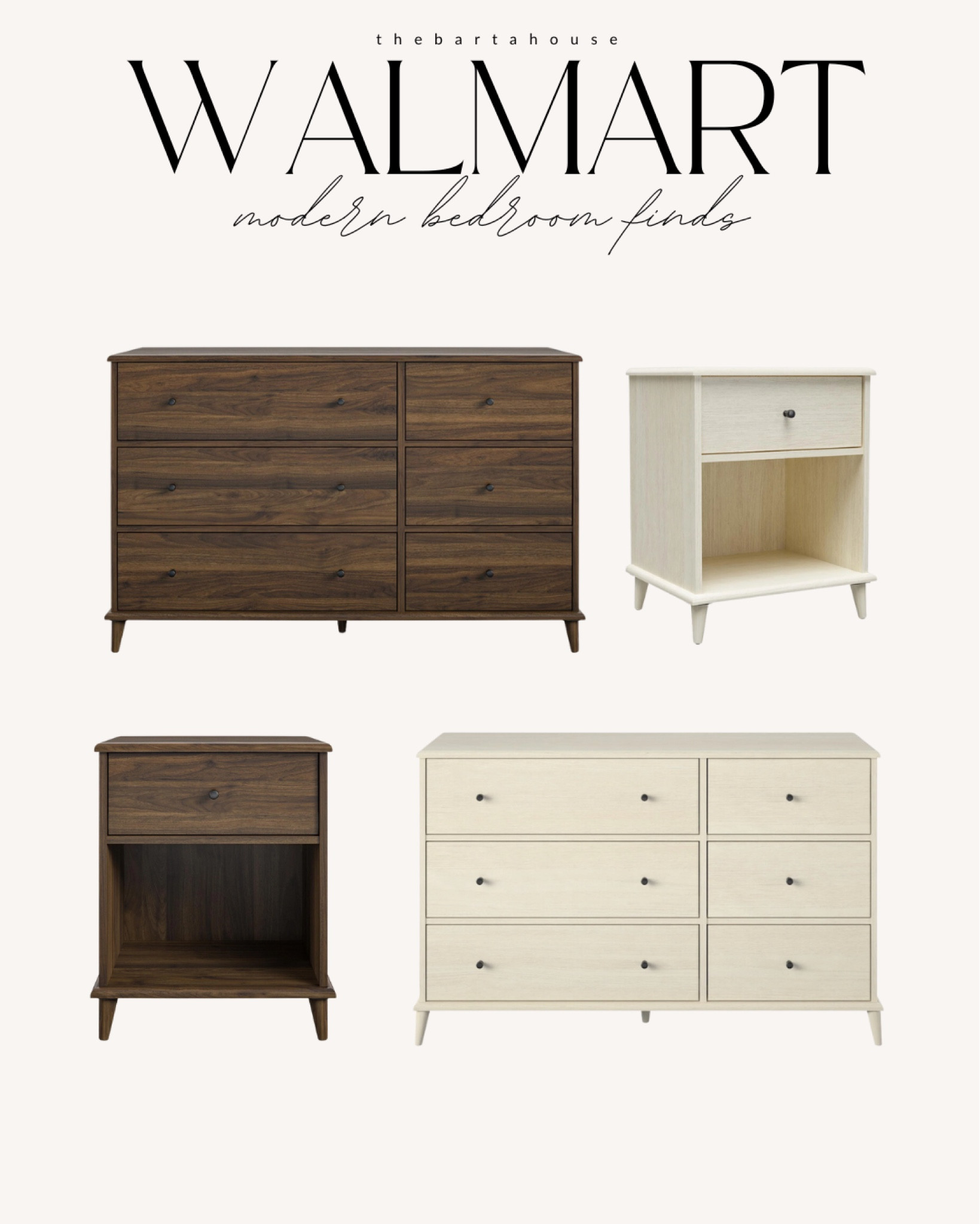Walmart simple and modern dressers + nightstands 

#LTKHome
