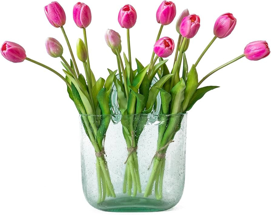 15pcs Artificial Tulips Flowers, Real Touch Latex Bouquet, Fake Tulips for Office Wedding Party H... | Amazon (US)