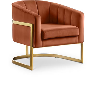 Meridian Furniture,Carter Cognac Velvet Accent Chair | Target