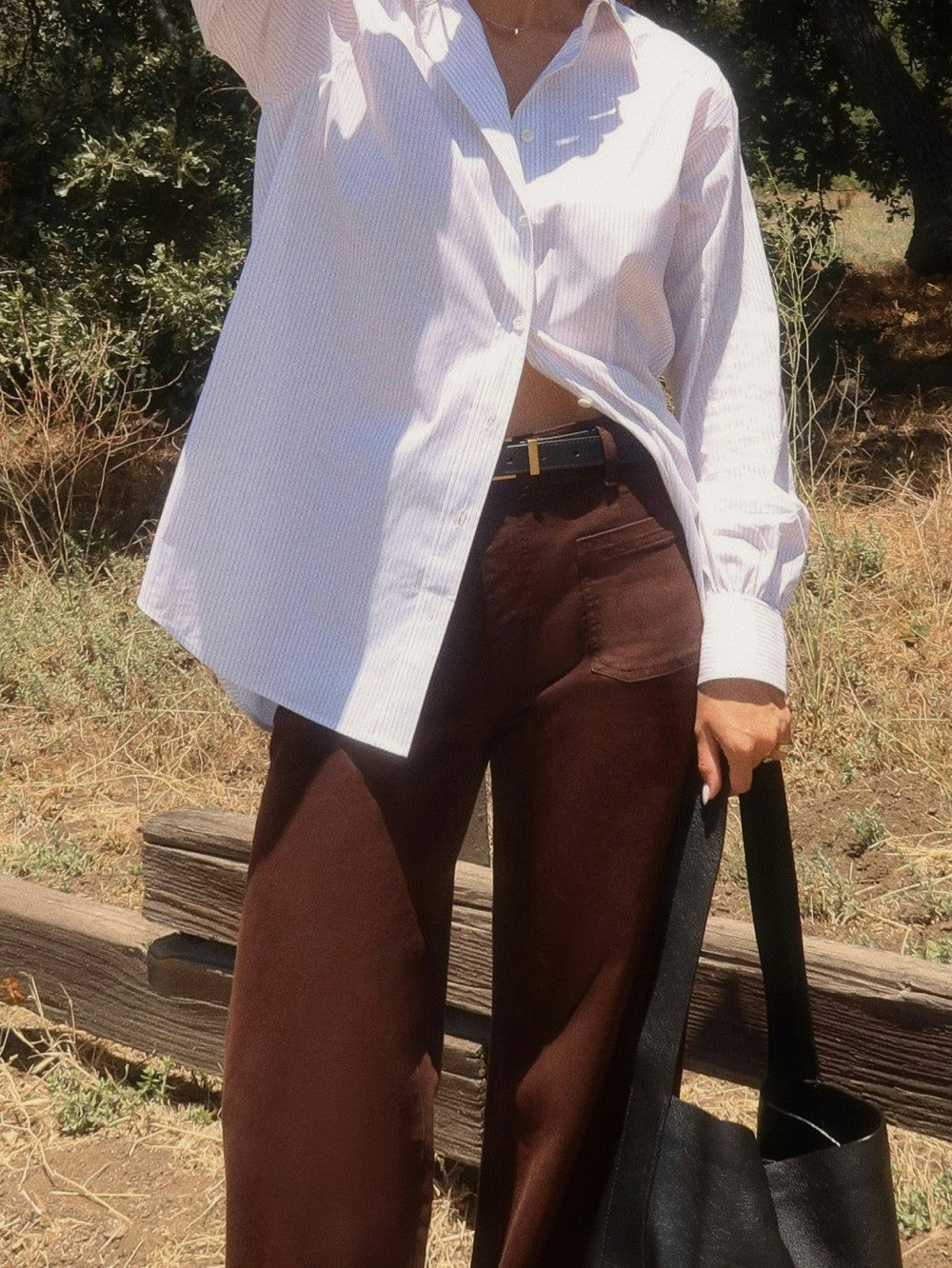 Le Slim Palazzo Bardot Pocket -- Espresso | Frame Denim