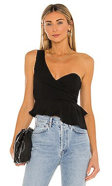 superdown Karlie One Shoulder Top in Black from Revolve.com | Revolve Clothing (Global)