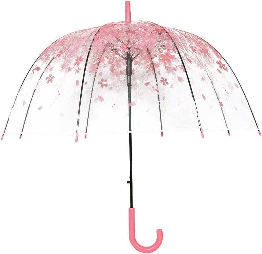 Clear Dome Umbrella, Auto Open Transparent Bubble Flower Windproof Rain Umbrella for Women, Kids,... | Amazon (CA)