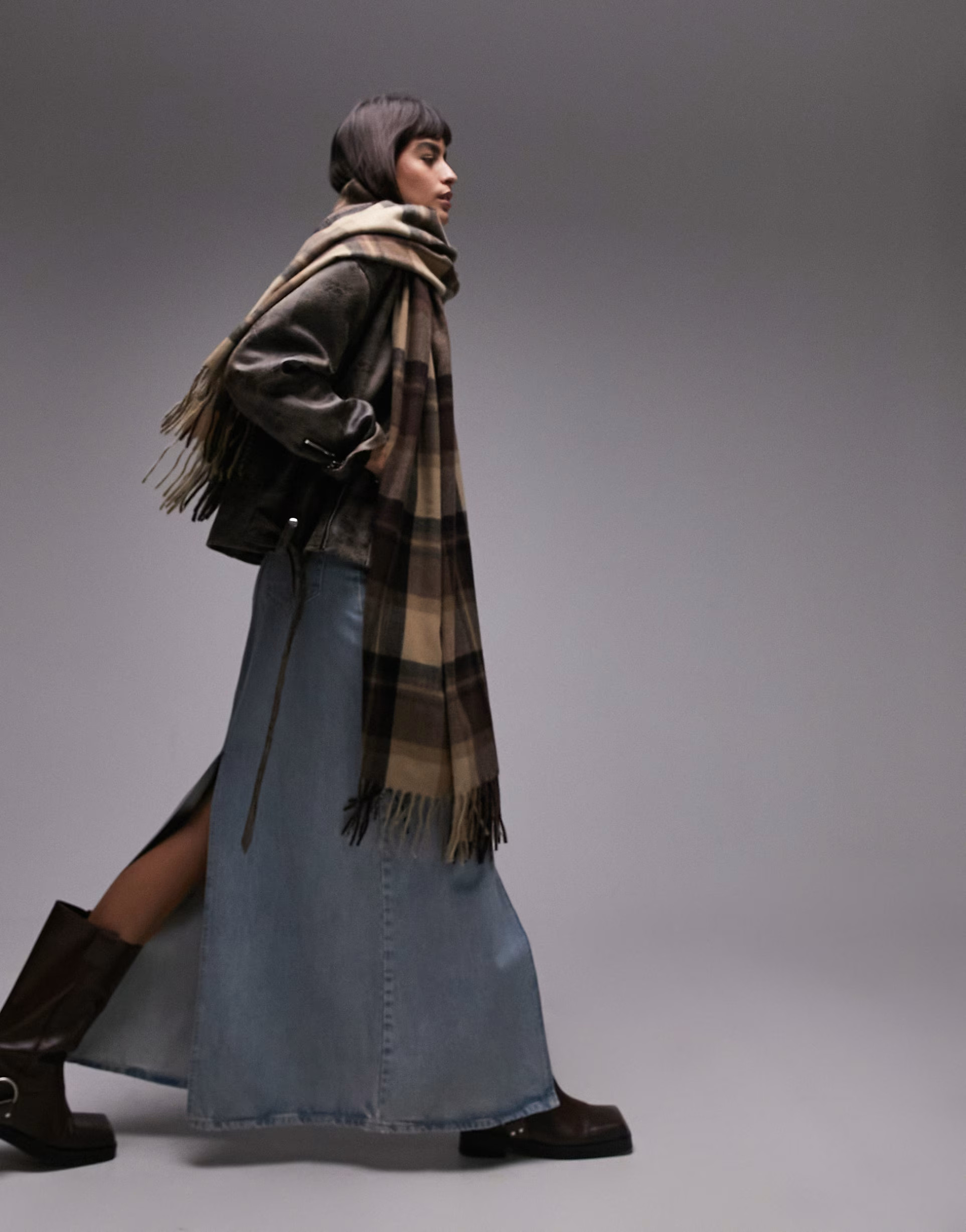 Topshop - Saffy - Écharpe style couverture - Chocolat | ASOS (Global)