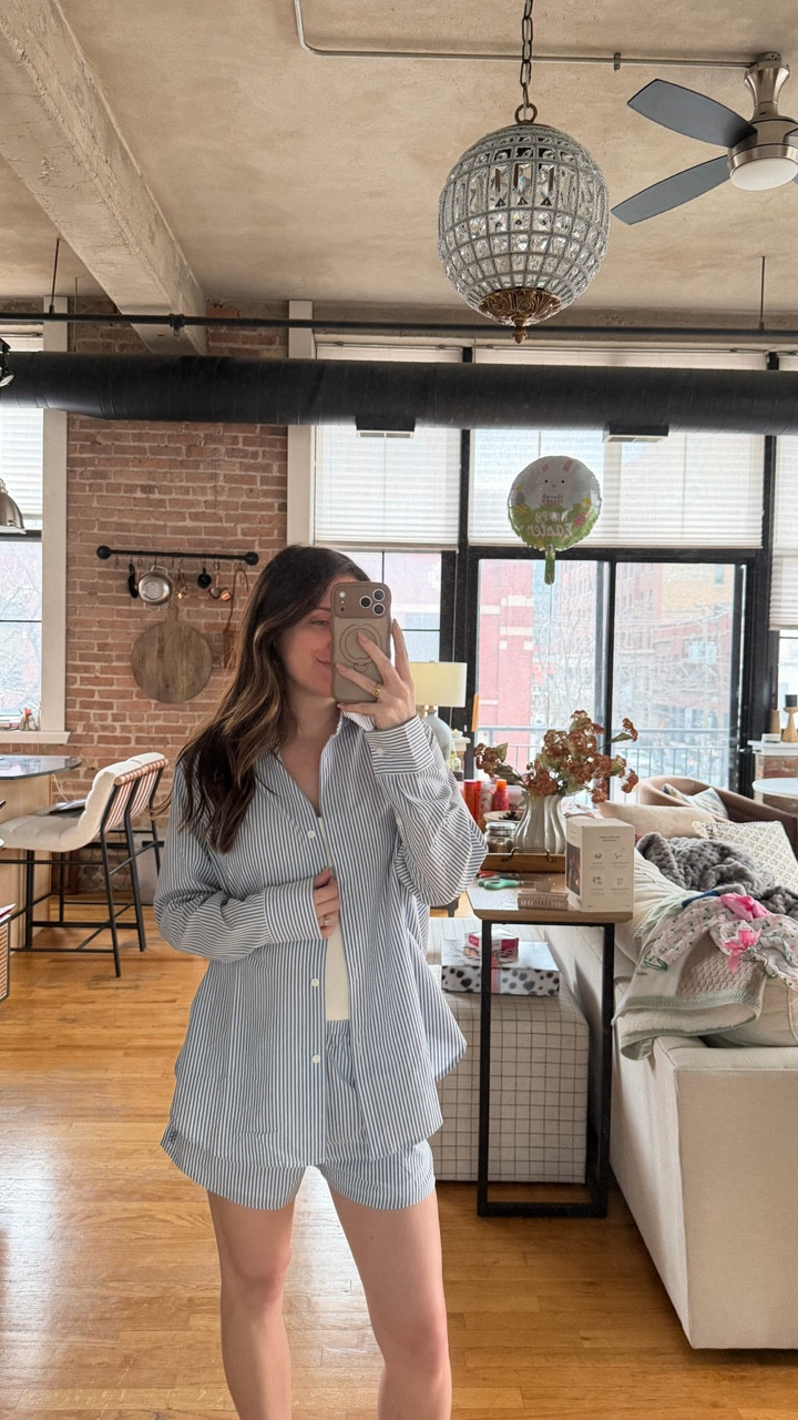 Casual chic lounge wear, love this seersucker button down set 

#LTKootd #LTKActive