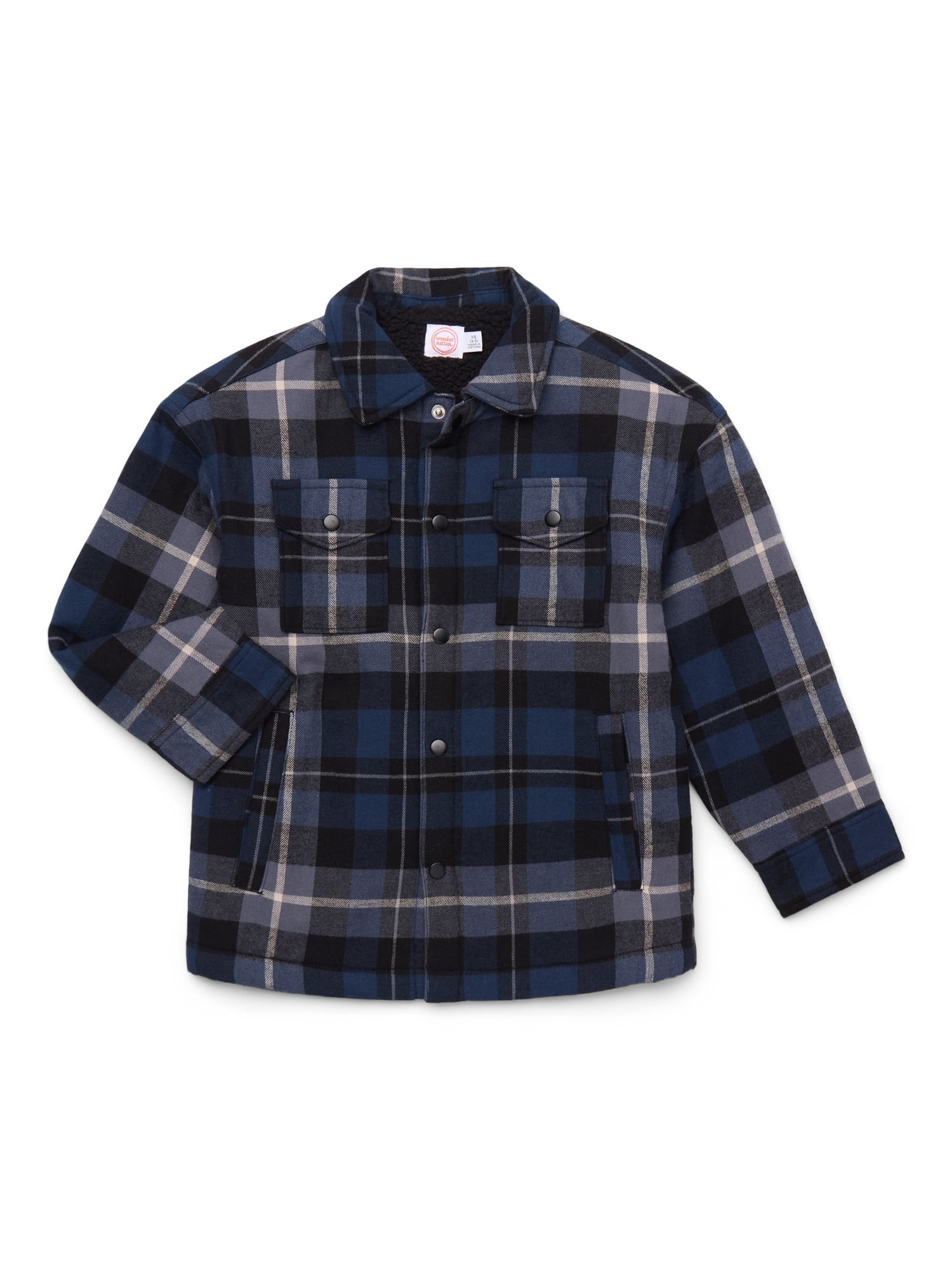 Wonder Nation Boys Shacket with Long Sleeves, Sizes 4-18 & Husky | Walmart (US)