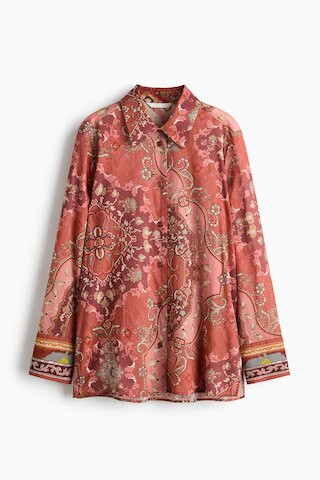 H & M - Baumwollbluse mit Print - Orange - Damen | H&M (DE, AT, CH, NL, FI)