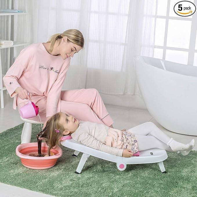Fedicelly Toddler Shampoo Chair Bather Girls, Kids Hair Washing Bath Seat, Children Head Hair Rin... | Amazon (US)