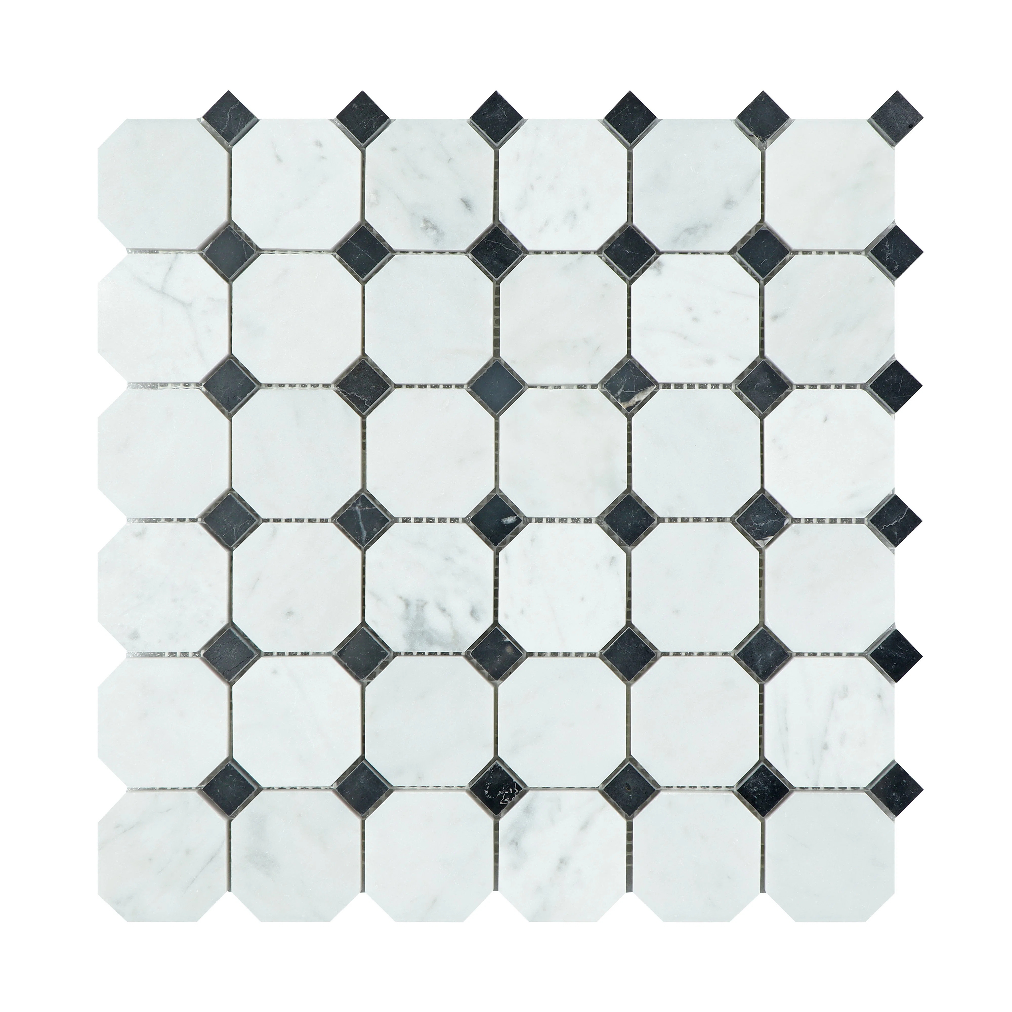 Octagon and Dot Marble Mosaic Wall & Floor Tile | Wayfair North America