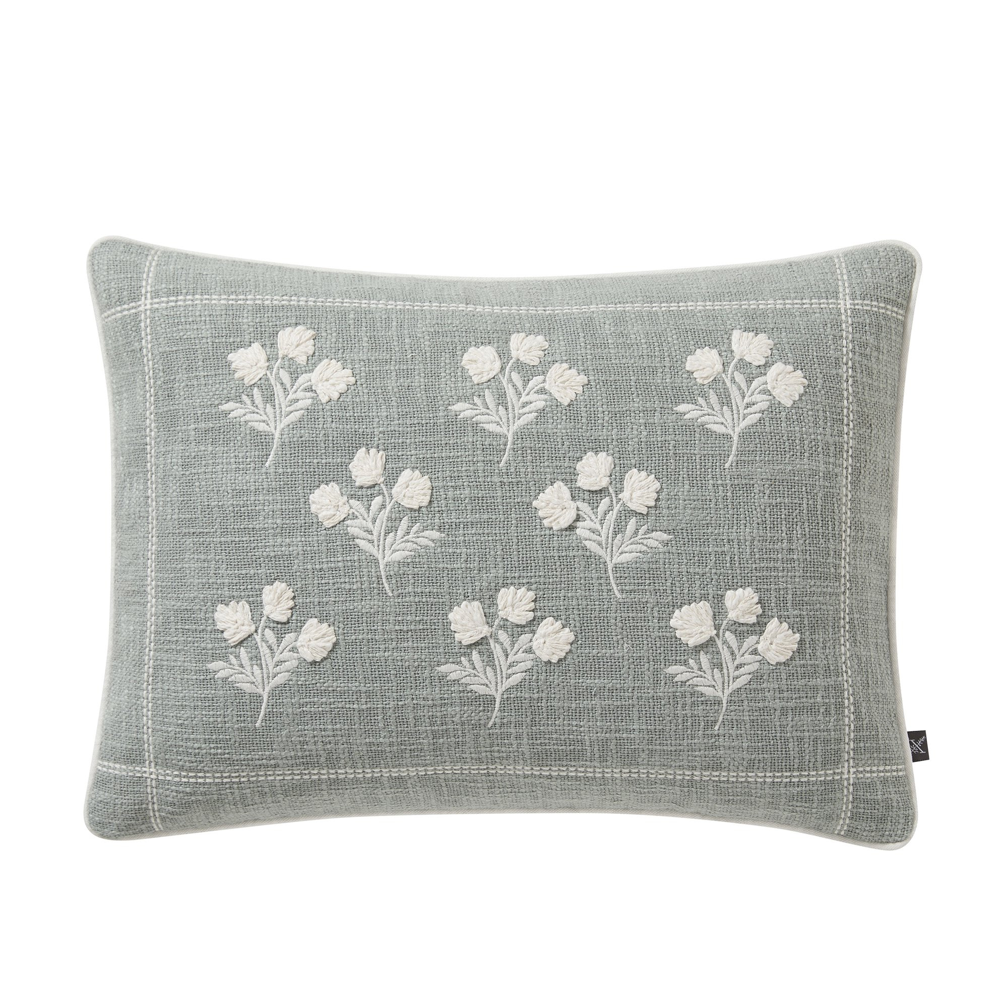 My Texas House 14" x 20" Ditsy Floral Dusty Green Reversible Cotton Decorative Pillow Cover | Walmart (US)