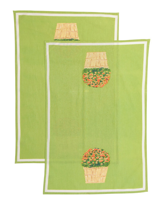 Set Of 2 Printed Flour Sack Kitchen Towels | TJ Maxx