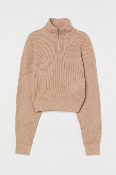 Ribbed Stand-up Collar Sweater | H&M (US + CA)