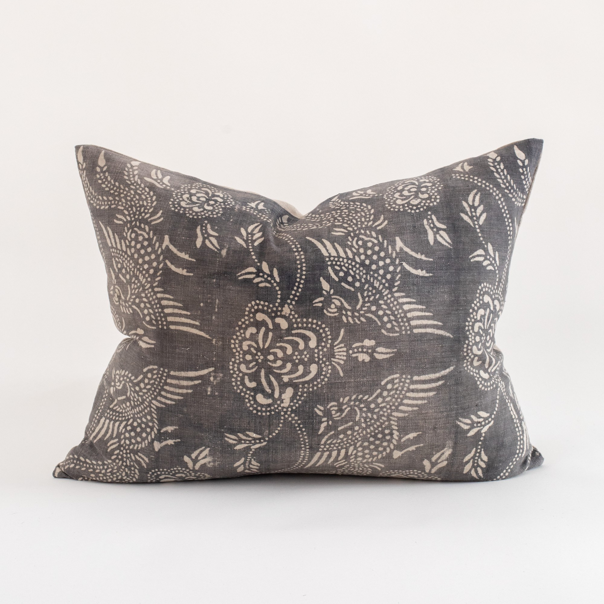 Grey Floral Batik I | The Vintage Rug Shop | The Vintage Rug Shop