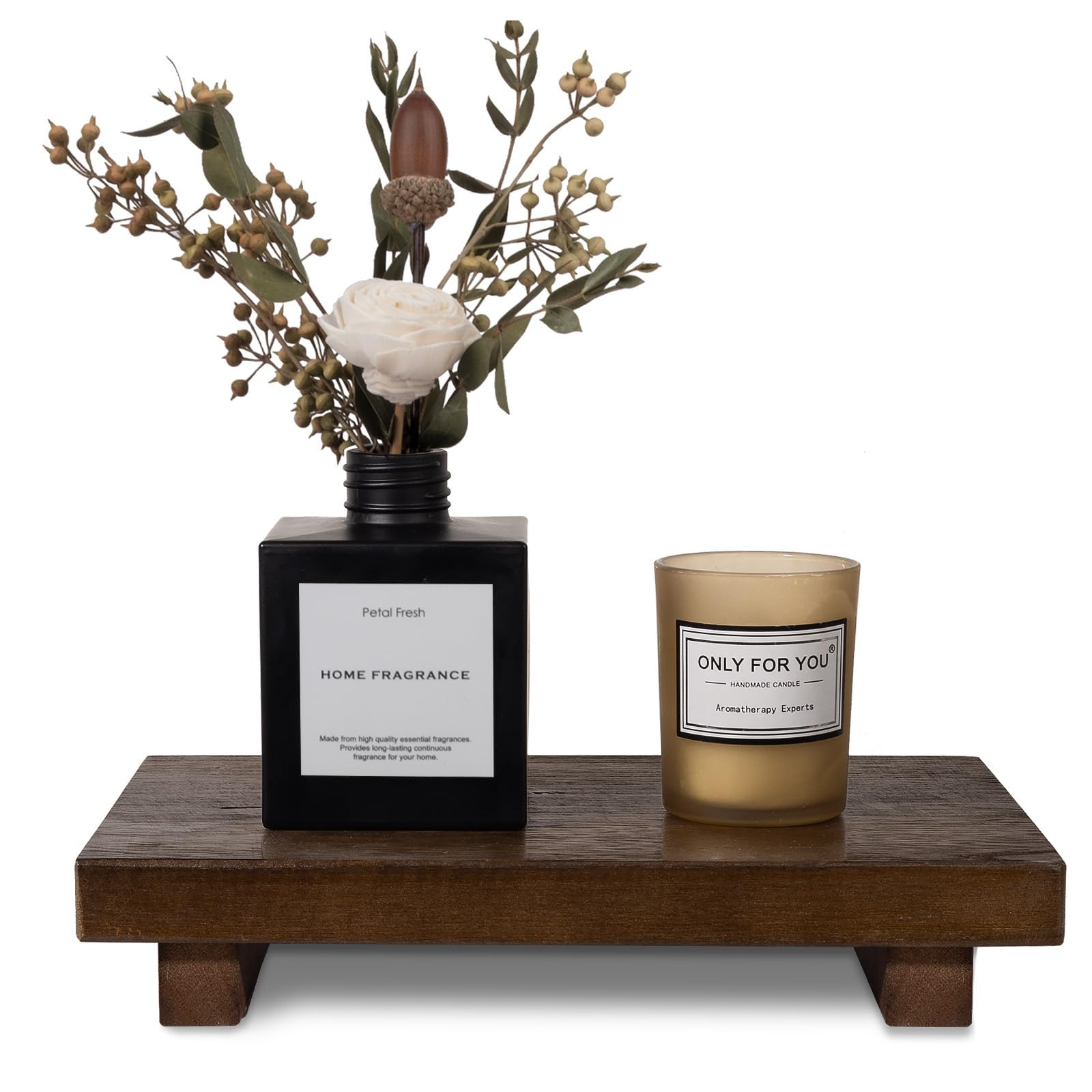 Small Wood Tray Pedestal Stand Farmhouse Bathroom Decor Decorative Wooden Riser Kitchen Soap Dish... | Amazon (US)