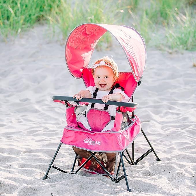 Baby Delight Go with Me Venture Chair|Indoor/Outdoor Portable Chair with Sun Canopy|Pink|3 Child ... | Amazon (US)