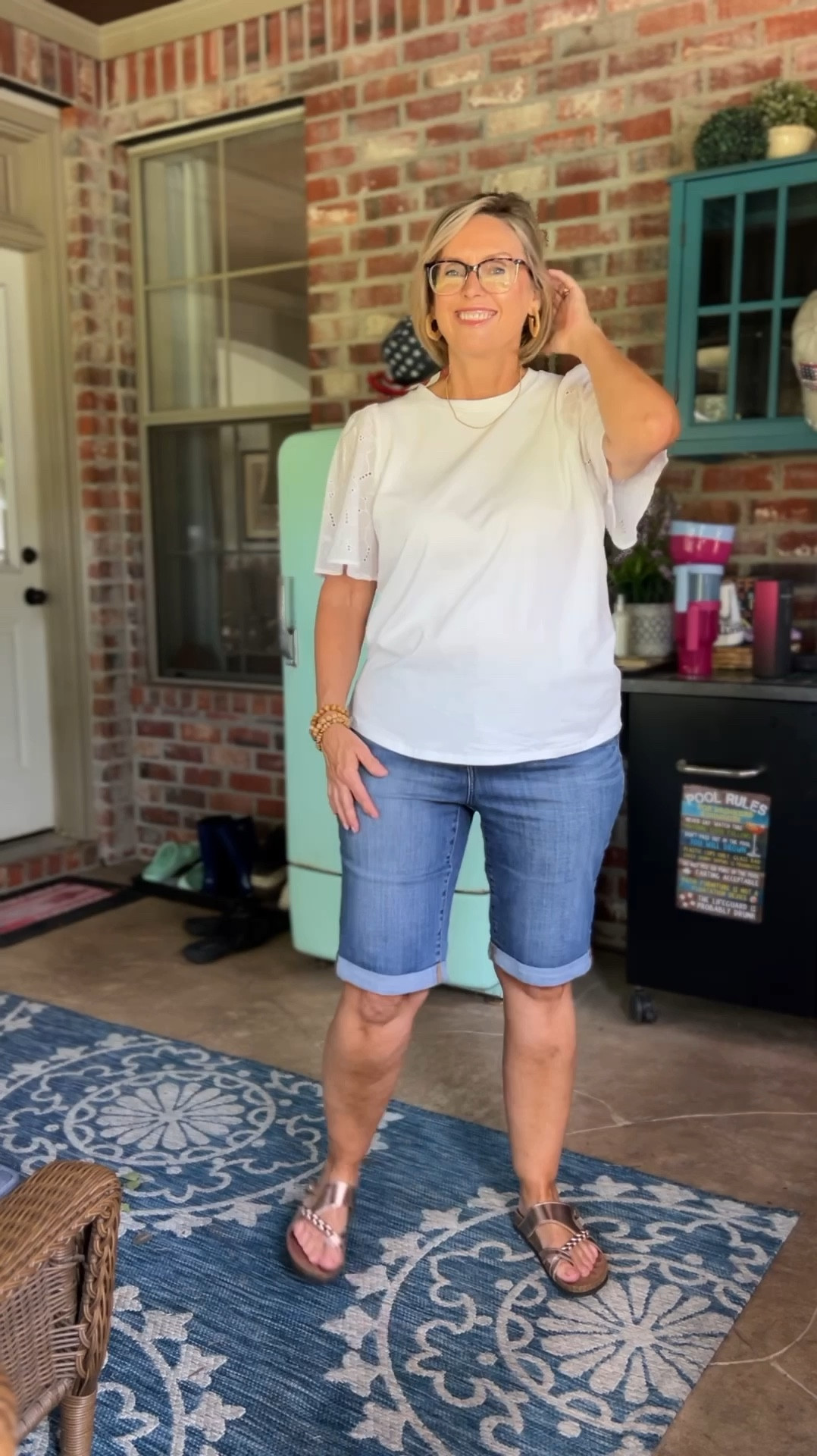 This cute top has had a price drop. And I love the sandals so much I have them in both silver and rose gold! 

#LTKSummerSales #LTKMidsize