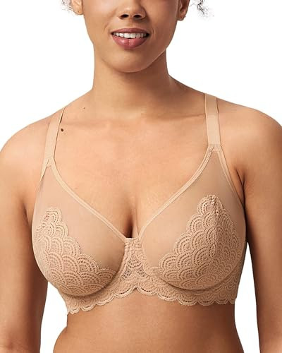 HSIA Minimizer Bra for Women - Plus Size Mermaid Scales Lace Bra Full Coverage for Heavy Breast | Amazon (US)