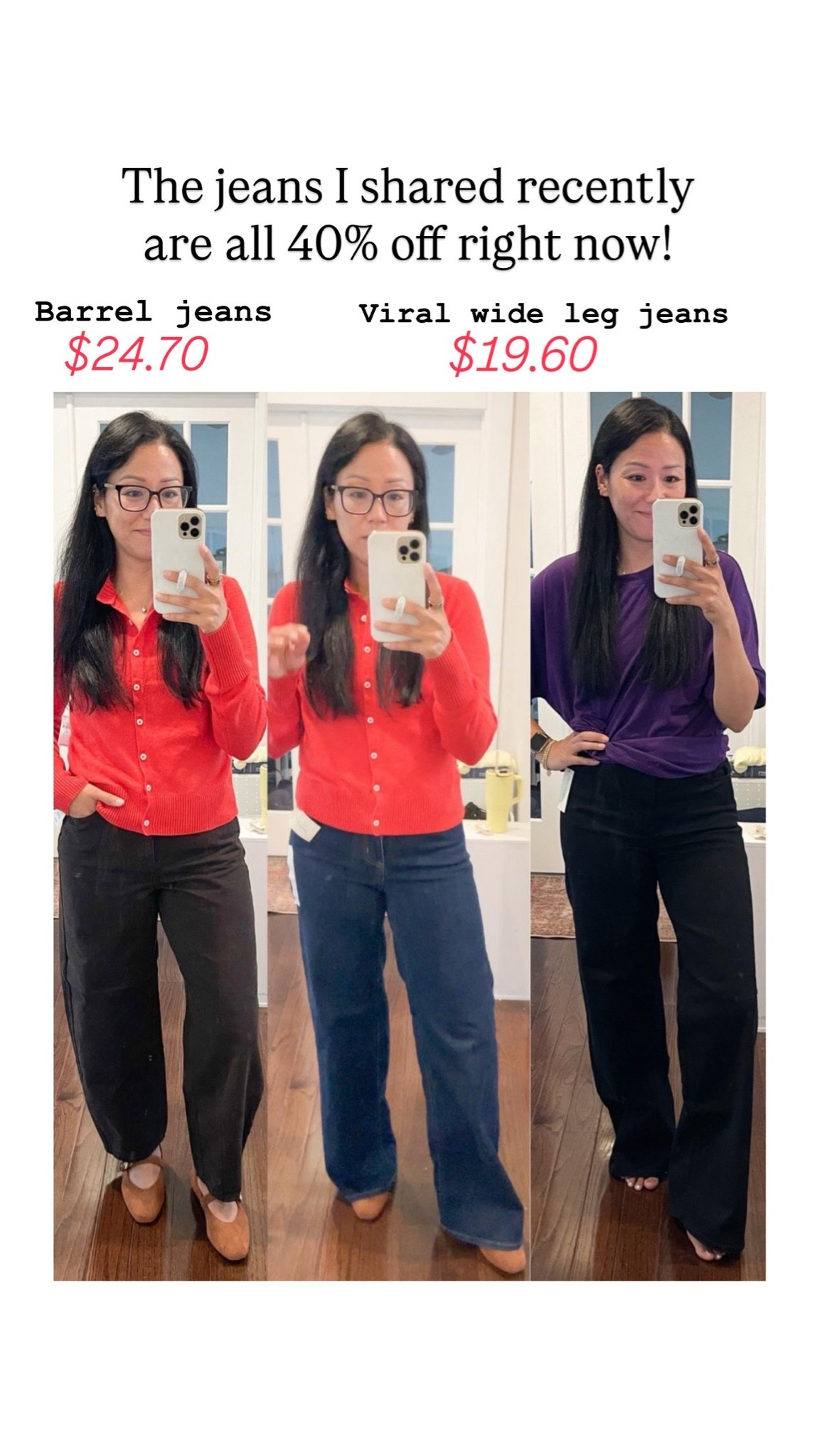 Wearing all jeans in size 4
