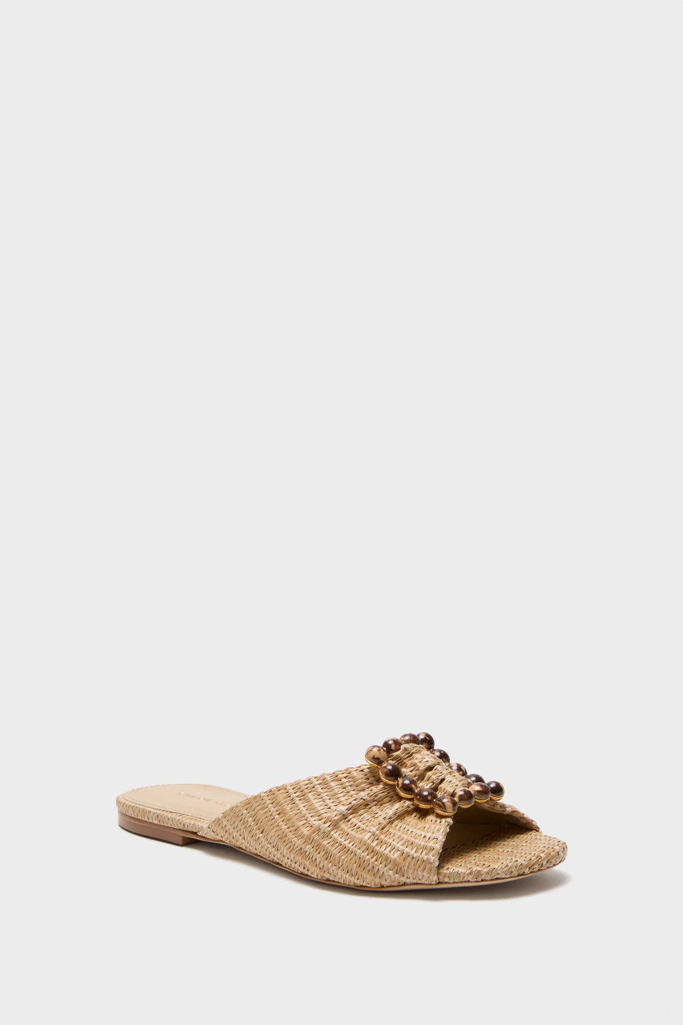 Larroude x Chloe Gosselin Natural Raffia Nova Flat Sandals | Tuckernuck (US)