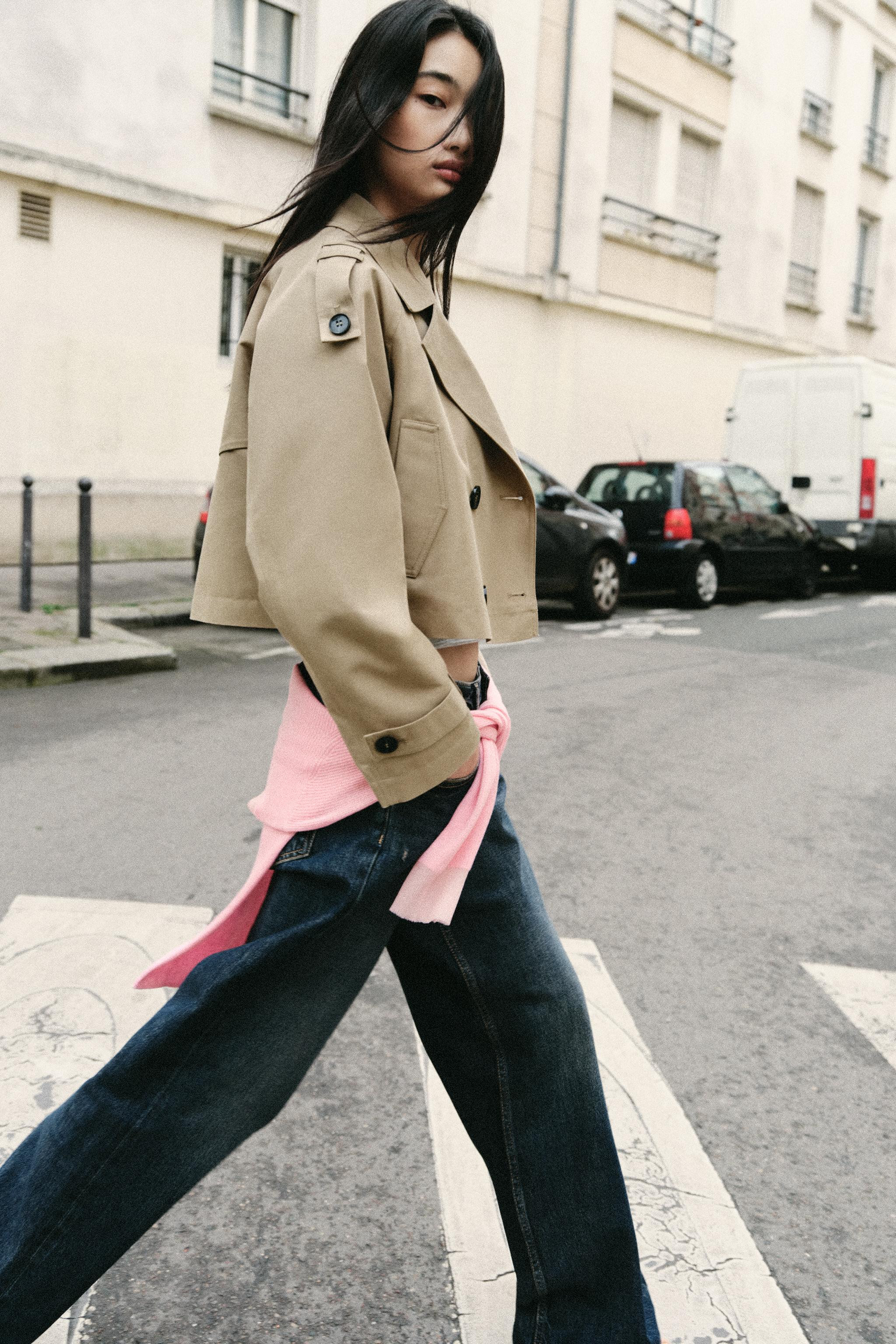 CROPPED CROSSOVER TRENCH COAT | Zara US