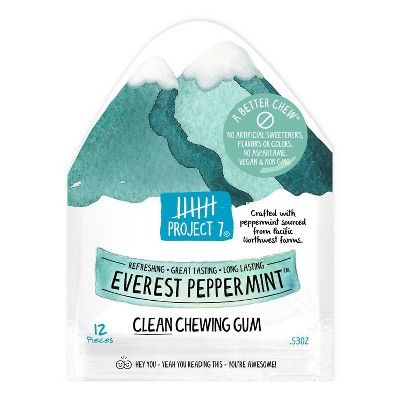 Project 7 Everest Peppermint Natural Gum - 0.53oz | Target