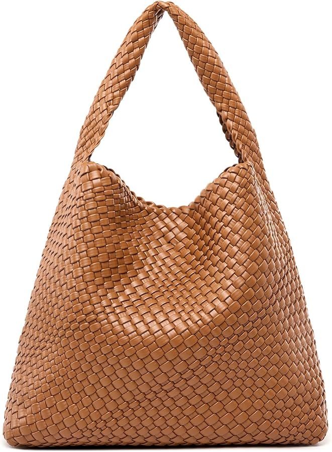 MELOLILA Large Woven Bag Tote Bags for Women Vegan Leather Tote Bag Woven Purse Woven Handbag | Amazon (US)