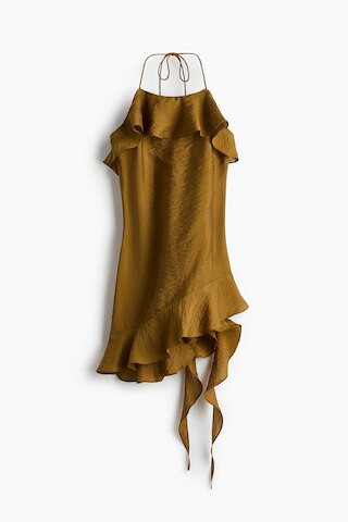 H & M - Flounced Halterneck Dress - Yellow | H&M (US + CA)