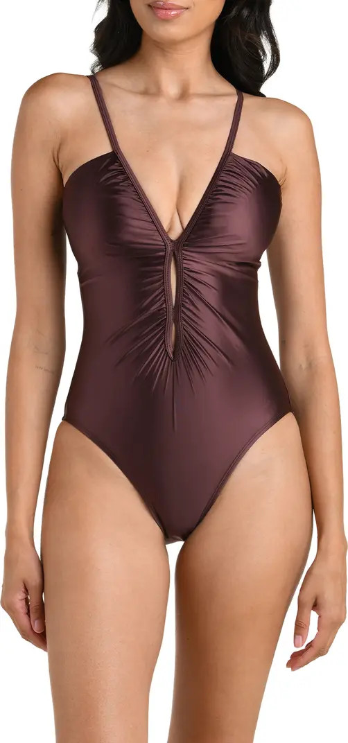 Earth Lace-Up One-Piece Swimsuit | Nordstrom