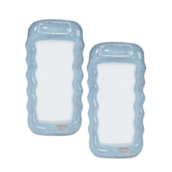 Mesh Lounger Float Blue Glitter Ombre, 2-Pack | FUNBOY