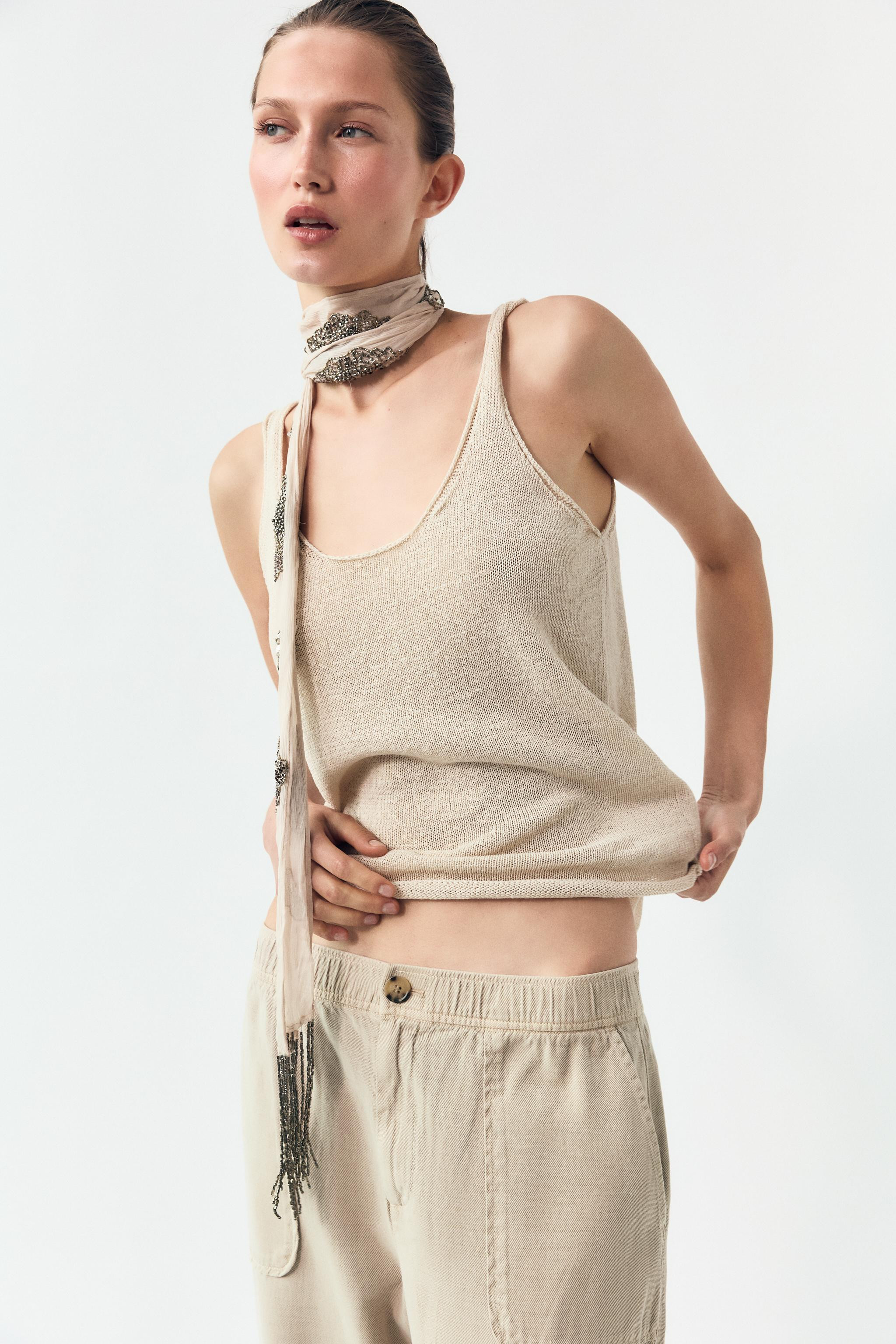 LINEN KNIT TOP | Zara US