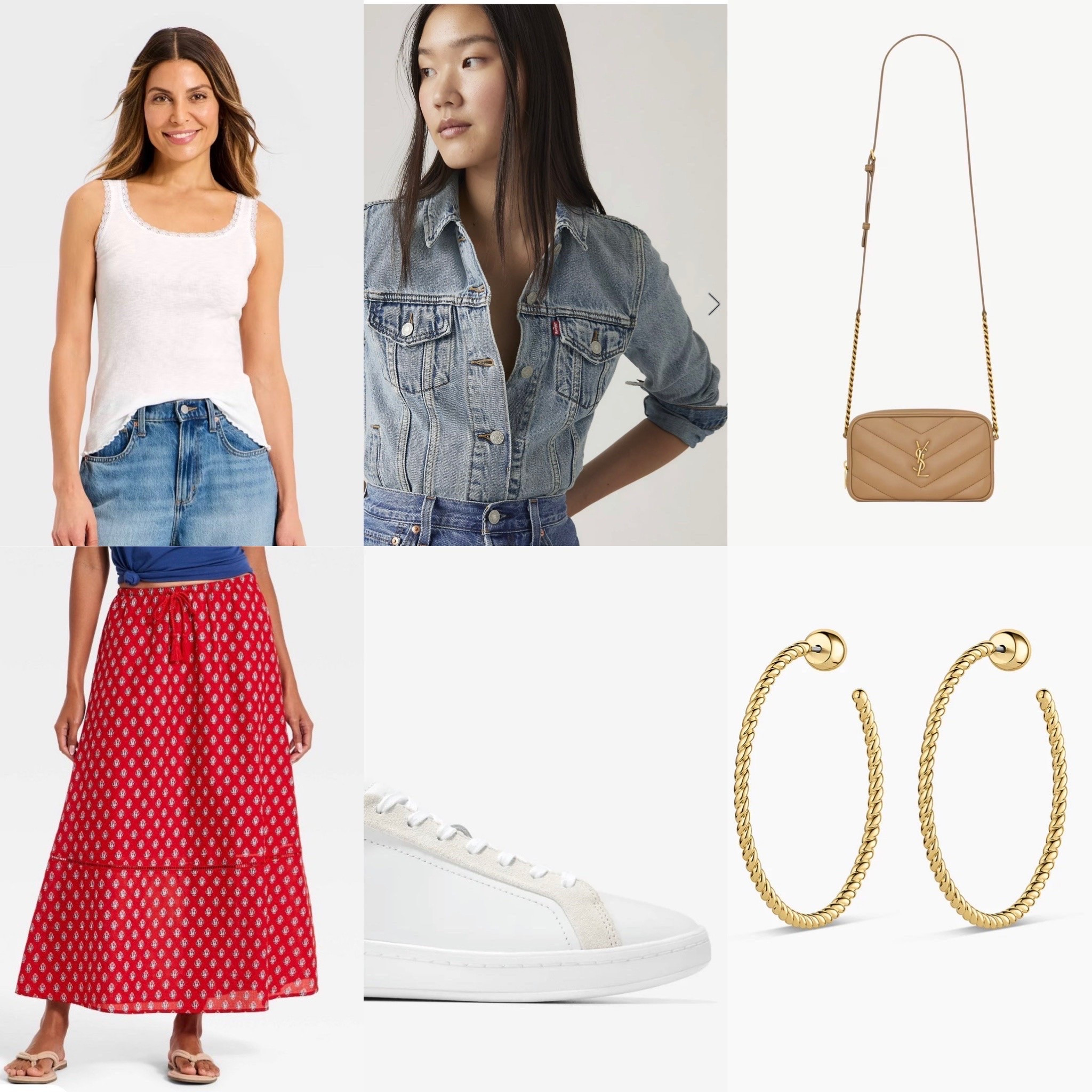I’m ready for the summer vibes. If I have a summer dressing formula it is a fun skirt, white tank, a jean jacket, big hoops and sneakers or sandals! 
My skirt is super duper on sale! Like under $20 and it’s 100% cotton A+ has pockets!

#LTKmomlife #LTKOver40 #LTKSaleAlert