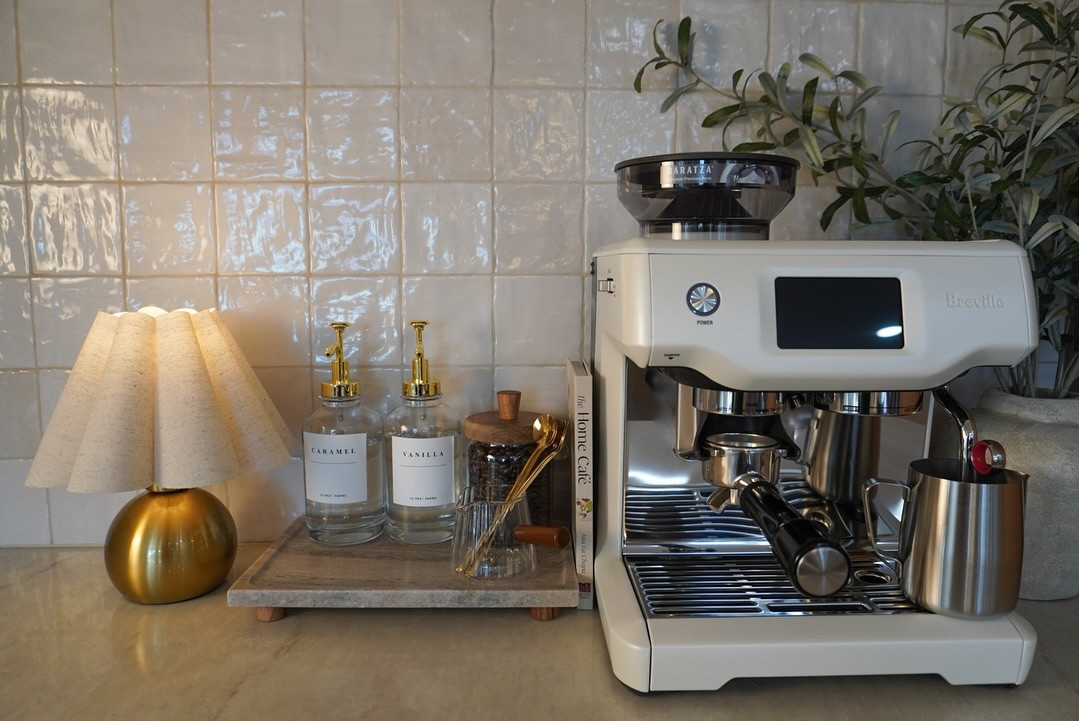 I’ve been obsessed with my @breville and this cute little coffee station. ☕️
It honestly makes the best cappuccinos — my morning favorite lately! 🤎

#HomeCoffeeBar #Breville #CoffeeLover #HomeDecor #ltk #KitchenInspo #CappuccinoTime #MorningRoutine #homestyle #ltkcreator #coffeeathome #momlife 

Comment SHOP below to receive a DM with the link to this post on my LTK ⬇ https://liketk.it/5uAxY