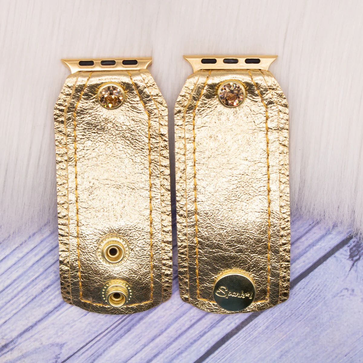 Classic Gold Pigskin Customizable Watchband | Spark*l