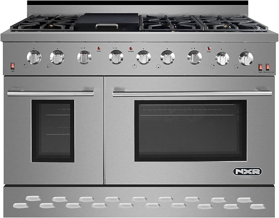 NXR SC4811 48" 7.2 cu.ft. Pro-Style Natural Gas Range with Convection Oven, Stainless Steel | Amazon (US)
